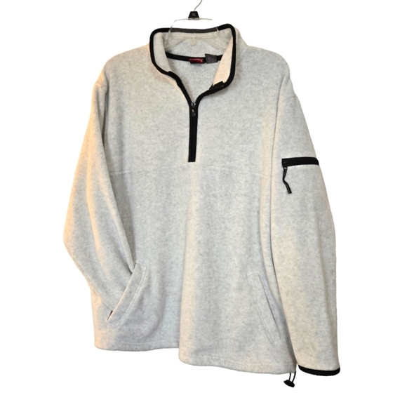Prospirit Other - Prospirit Men's XL Pullover Fleece Light Gray Zippered Placket 3 Pockets